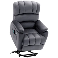 Fauteuil de Relaxation Électrique Massant et Chauffant avec Télécommande, Inclinable, Gris(m-2)