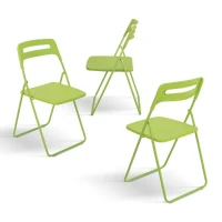 PAZZO DESIGN Sedia pieghevole Peter Verde set da 6 sedie struttura in metallo(m-2)