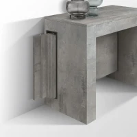 PAZZO DESIGN Tavolo Consolle Allungabile con porta prolunghe, Grigio Cemento, Made in Italy, da 45 a 300 cm(m-3)