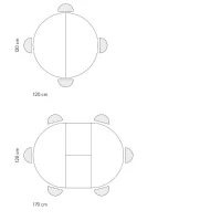 PAZZO DESIGN Tavolo Allungabile con Gambe Incrociate rotondo, Made in Italy, Basamento bianco, Grigio cemento(m-8)