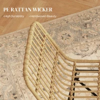 HOMCOM Set 2 Scaune pentru Bucătărie și Living Stil Boho, Scaune Moderne din PE Ratan și Oțel, 45x57x83 cm, Galben(m-5)