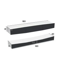 Meuble TV suspendu scandinave moderne avec éclairage LED, Blanc+gris(m-3)