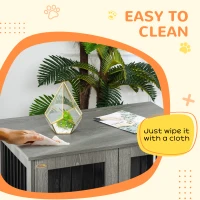 PawHut Dog Crate Table for Medium and Large Dogs with Magnetic Door for Indoor Use, 85 x 55 x 75 cm, Grey(m-8)