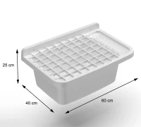 MONGARDI Lavandino pilozzo a muro con griglia - da esterno 60x40x25, colore BIANCO(m-3)