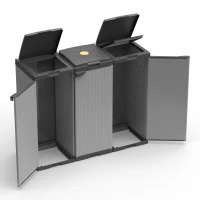 MONGARDI Mobile Portasacco Tris per Raccolta differenziata, in Plastica, 102L x 38P x 87H cm(m-5)