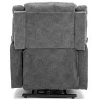 Fauteuil releveur électrique et inclinable avec fonction massage et chauffant, revêtement tissu, Gris(m-8)