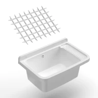 MONGARDI Lavandino pilozzo a muro con griglia - da esterno 60x40x25, colore BIANCO(m-4)