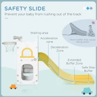 AIYAPLAY 4 in 1 Toddler Slide with Basketball Hoop, Climber, Telescope, Storage Basket, for Ages 1-3 Years, Yellow(m-5)