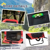 PawHut 2 in 1 Dog Bike Trailer Pet Stroller for Large Dogs with Hitch, 20" Wheels, Pet Bicycle Cart Trolley Carrier for Travel, Red(m-9)