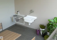 MONGARDI Lavandino pilozzo a muro con griglia - da esterno 60x40x25, colore BIANCO(m-2)