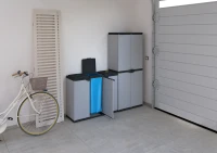 MONGARDI Mobile Portasacco Tris per Raccolta differenziata, in Plastica, 102L x 38P x 87H cm(m-3)