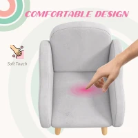 ZONEKIZ Fotoliu pentru Copii Stil Scandinav cu Cotiere din Nori, Fotoliu din Material Textil pentru Copii până la 3 ani, 46x51x55 cm, Gri(m-5)