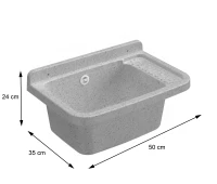 MONGARDI Lavandino pilozzo a muro da esterno 50x35x24, colore GRANITO(m-4)