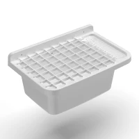 MONGARDI Lavandino pilozzo a muro con griglia - da esterno 60x40x25, colore BIANCO(m-1)