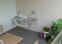 MONGARDI Lavandino pilozzo a muro da esterno 40x40x19, colore CEMENTO(m-2)