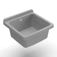 MONGARDI Lavandino pilozzo a muro da esterno 40x40x19, colore CEMENTO(m-1)