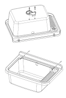MONGARDI Lavandino pilozzo a muro con griglia - da esterno 60x40x25, colore BIANCO(m-6)