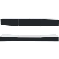 Meuble TV suspendu scandinave moderne avec éclairage LED, Blanc+gris(m-2)