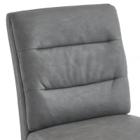 Set di 2 Sedie da Pranzo Moderne Minimaliste con Seduta in PU e Gambe in Legno di Rovere, Grigio(m-7)