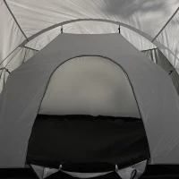 Outsunny Campingzelt für 6-9 Personen, 4 Räume, Vorzelt, wasserdicht, 615x 615x225cm, Grau(m-8)