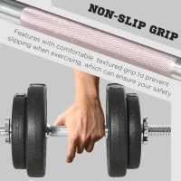 HOMCOM 20KG Adjustable Weights Dumbbells Set, Dumbbell Hand Weights for Home Office Gym Body Fitness Lifting Training, Black(m-5)