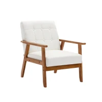 Butaca Reclinable Moderna de Mediados de Siglo para Sala de Estar y Dormitorio Beige(m-2)