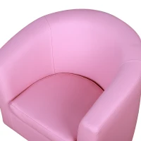 HOMCOM Children's Armchairs Toddler Chair Sofa Footstool 2-in-1 Design for Girls with Thick Padding, Anti-skid Foot Pads, Wood Frame, Pink(m-9)