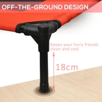 PawHut Pat pentru Câini Înălțat, Pat Mare Pentru Câini de Călătorie cu Greutate de Până la 30 kg, 91,5x76,2x18 cm, Roșu(m-7)