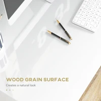 HOMCOM 90 x 50cm Computer Table, Modern Home Office Desk, Small Writing Desk with Storage Shelf, High Gloss White(m-5)