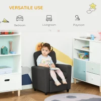 HOMCOM Kids Armchair Children Recliner Sofa Lounger Chair with Footrest for Playroom Bedroom Living Room, Grey(m-7)