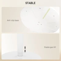 HOMCOM Scaun Ergonomic Reglabil pe Înălțime cu Înclinare 5°, Scaun Modern din Poliester, Spumă și PP, 42,5x35,5x56,5-71,5 cm, Verde(m-7)