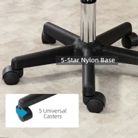 HOMCOM Beautician's Swivel Salon Chair w/ Padded Seat Back 5 Wheels Adjustable Height Salon Hairdressers Tattoo Spa Rolling Cushion Professional 48cm Brown(m-6)