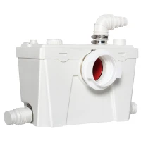 HOMCOM Bomba Trituradora Sanitaria de Agua Residual con 500W y 4 Entradas para Baño Cocina y Lavabo 40x18,5x28 cm(m-10)