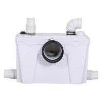 HOMCOM Bomba Trituradora Sanitaria de Agua Residual con 500W y 4 Entradas para Baño Cocina y Lavabo 40x18,5x28 cm(m-4)