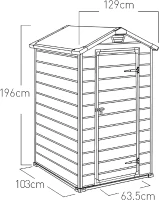 Keter Casetta da Giardino Manor 4x3, Grigia, 129 X 103 X 196 h(m-3)