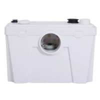 HOMCOM Bomba Trituradora Sanitaria de Agua Residual con 500W y 4 Entradas para Baño Cocina y Lavabo 40x18,5x28 cm(m-5)