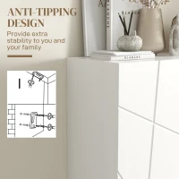 HOMCOM Narrow Shoe Storage Cabinet with Soft-Close Hinges and Adjustable Shelves for 15-20 Pairs of Shoes, White(m-8)