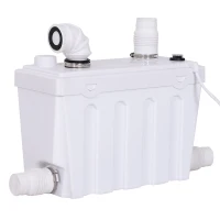 HOMCOM Bomba Trituradora Sanitaria de Agua Residual con 500W y 4 Entradas para Baño Cocina y Lavabo 40x18,5x28 cm(m-7)