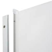 PawHut Puerta para Perros Plegable con Ancho Ajustable 5,5-115 cm Barrera de Seguridad para Perros Retráctil con Asa Blanco(m-9)