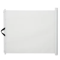 PawHut Puerta para Perros Plegable con Ancho Ajustable 5,5-115 cm Barrera de Seguridad para Perros Retráctil con Asa Blanco(m-1)