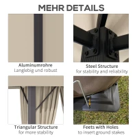 Outsunny tuinhuisje 3m x 3m aluminium staal(m-6)