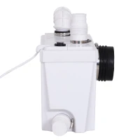 HOMCOM Bomba Trituradora Sanitaria de Agua Residual con 500W y 4 Entradas para Baño Cocina y Lavabo 40x18,5x28 cm(m-6)