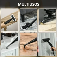 HOMCOM Máquina de Limpeza a Vapor Portátil 3,5 Bares Potência 1500W Depósito 1,5 L Autonomia 25 min com 13 Acessórios 34x25x23,5 cm Vermelho(m-7)