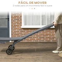 Outsunny Conjunto de 2 Espreguiçadeiras para Exterior com Encosto Ajustável em 5 Níveis e Rodas para Praia Piscina 165x66x102cm Cinza(m-6)