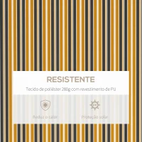 Outsunny Toldo Manual Retrátil 350x250 cm com Manivela de Metal Impermeável e Anti-UV para Jardim Terraço Janelas Cinza e Amarelo(m-4)