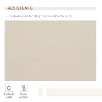 Outsunny Toldo Manual Retrátil 350x250 cm para Varanda com Manivela de Metal Impermeável e Anti-UV para Jardim Terraço Janelas Creme(m-4)
