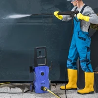 DURHAND Lavadora de Alta Pressão 1600W Caudal 432 L/h Bomba de Alumínio Pressão de 135 Bar Mangueira de 6 m 32x24x65 cm Azul(m-2)