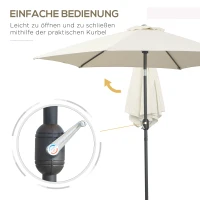 Knikparasol zonnescherm tuinscherm strandparasol met handkruk aluminium 3 kleuren(m-4)