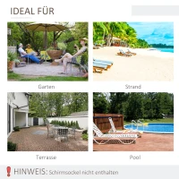 Outsunny Parasol tuinparaplu buitenshuis park balkon frame staal groene strepen(m-7)