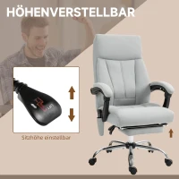 Vinsetto Bureaustoel met Massage- en Verwarmingsfunctie, Voetsteun, Tot 120 kg, Grijs(m-5)